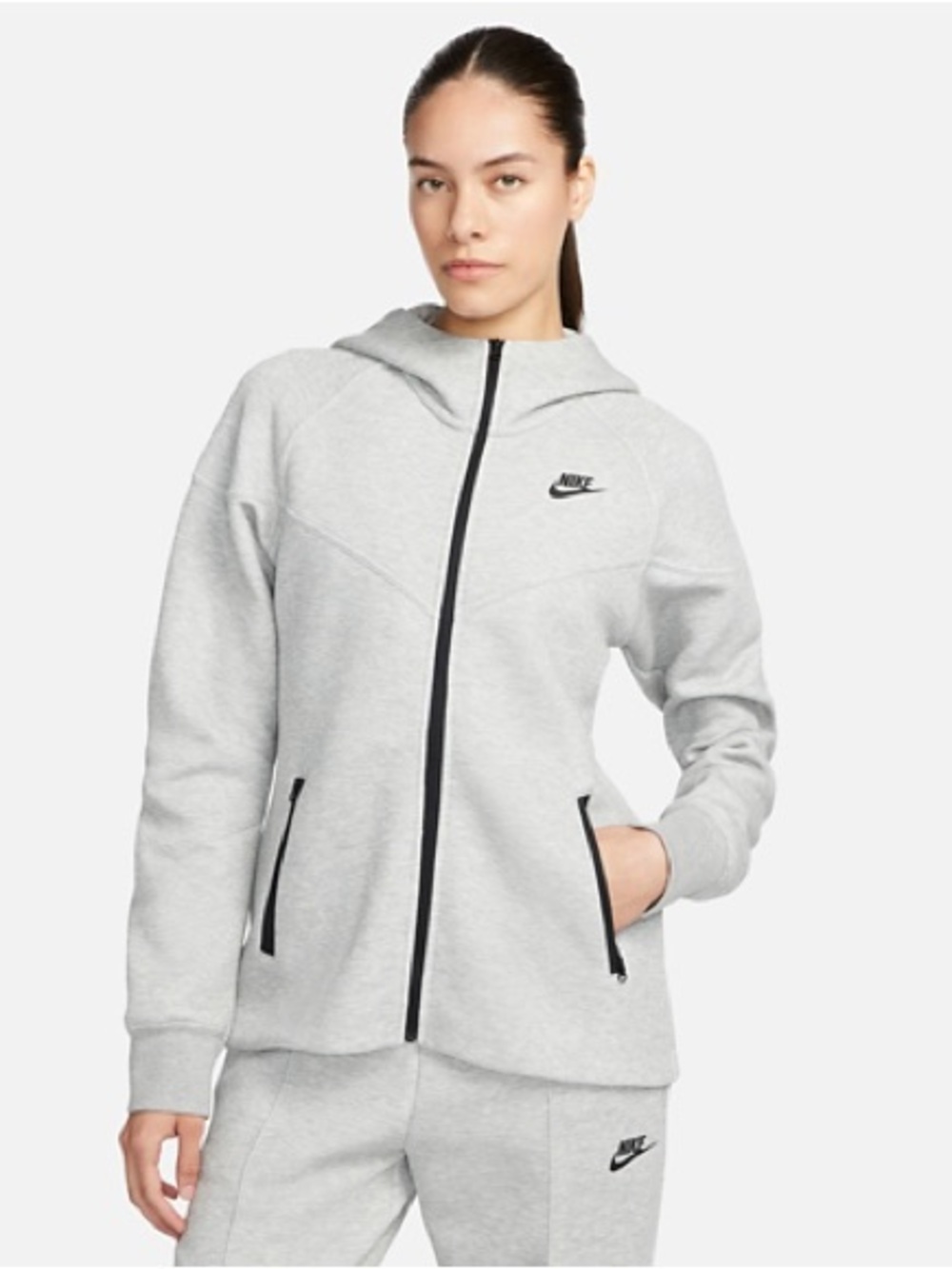 Nike Women’s Light Gray Full-Zip Hoodie sz XS